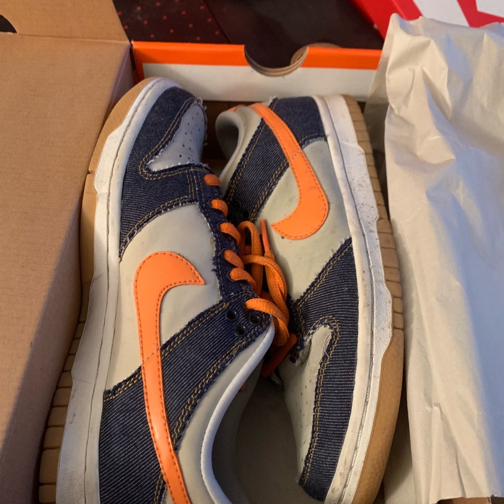 Nike dunk low orange denim